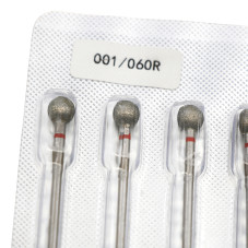 Diamond Bit for Cuticles, Ball Shape, Red Band, 001/060R