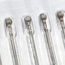Diamond Bit for Cuticles, Ball Shape, Red Band, 001/060R