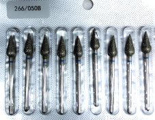 Алмазная насадка для кутикулы, капля, синяя насечка, 266/050B