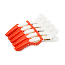 Ducks for hair, 5 pcs, white+red