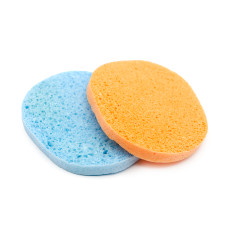 Scrub sponge, blue-orange, set (2 pcs)