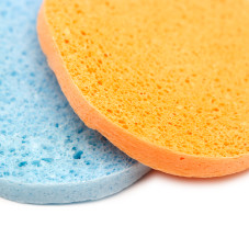 Scrub sponge, blue-orange, set (2 pcs)
