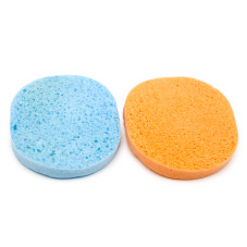 Scrub sponge, blue-orange, set (2 pcs)