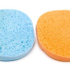 Scrub sponge, blue-orange, set (2 pcs)