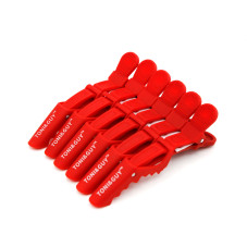 Hair clips, 6 pcs, red