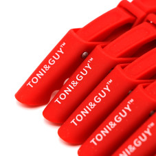 Hair clips, 6 pcs, red