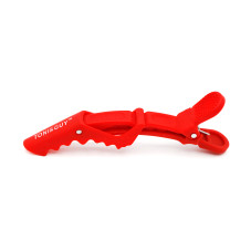 Hair clips, 6 pcs, red