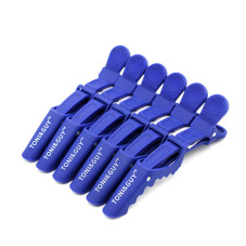 Hair clips, 6 pcs, blue