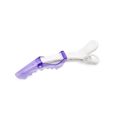 Hair clips, 6 pcs, white + purple transparent