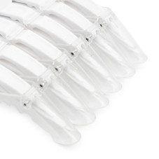 Hair clips, 6 pcs, white + transparent