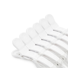 Hair clips, 6 pcs, white + transparent