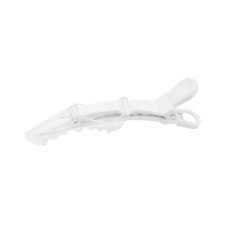 Hair clips, 6 pcs, white + transparent
