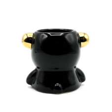 Brush and file organizer, ceramic, black + gold