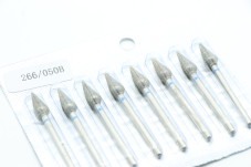 Алмазная насадка для кутикулы, капля, синяя насечка, 266/050B