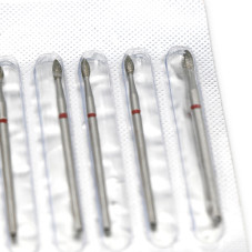 Diamond cuticle brush head, bullet, red notch 257/025R
