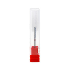 Carbide Nail Drill Bit, Narrow Rounded Cylinder with Ball Tip, Red Groove, Small Barrel Ball F