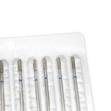 Diamond Bit for Cuticles, Rounded Cylinder, Blue Band, 880/025B