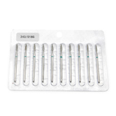 Diamond Bit for Cuticles, Flame Shape, Green Band, 243/018G