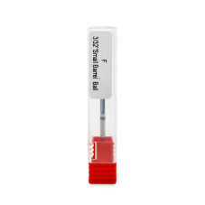 Carbide Nail Drill Bit, Narrow Rounded Cylinder with Ball Tip, Red Groove, Small Barrel Ball F