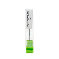 Carbide Nail Drill Bit, Narrow Rounded Cylinder with Ball Tip, Green Groove, Small Barrel Ball C