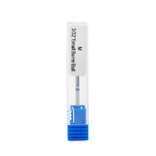 Carbide Nail Drill Bit, Narrow Rounded Cylinder with Ball Tip, Blue Groove, Small Barrel Ball M