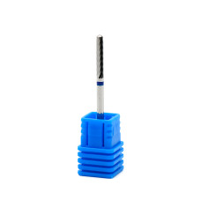 Carbide Nail Drill Bit, Narrow Rounded Cylinder with Ball Tip, Blue Groove, Small Barrel Ball M
