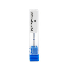 Carbide Nail Drill Bit, Narrow Rounded Cylinder with Ball Tip, Blue Groove, Small Barrel Ball M