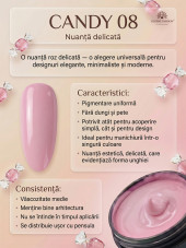 Gel pentru modelarea unghiilor 15 g, Color Builder Gel, 08- Candy
