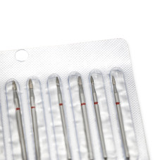 Diamond cuticle brush head, flame, red notch 257/018R