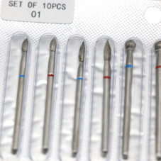 Diamond Nail Drill Bit Set for Manicure, 10 pieces, 01