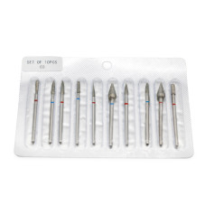 Diamond Nail Drill Bit Set for Manicure, 10 pieces, 03