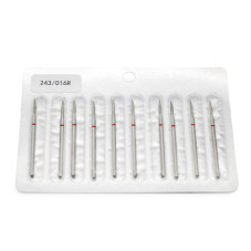 Diamond Bit for Cuticles, Flame Shape, Red Band, 243/016R