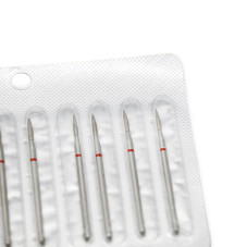 Diamond Bit for Cuticles, Flame Shape, Red Band, 243/016R