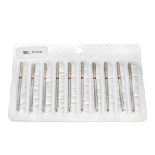 Diamond Bit for Cuticles, Rounded Cylinder, Red Band, 880/025R