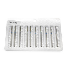 Diamond Bit for Cuticles, Rounded Flame Shape, Blue Band, 244/018B