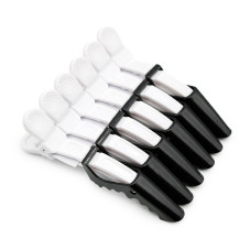 Hair clips, 6 pcs, white + black