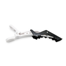 Hair clips, 6 pcs, white + black