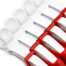 Hair clips, 6 pcs, white+red