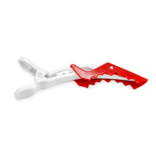 Hair clips, 6 pcs, white+red