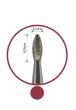 Diamond cuticle bit, flame, red notch 257-021R