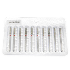 Diamond Nail Drill Bit for Cuticles, Cylinder Shape, Red Groove, 842R/030R