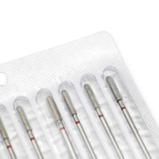Diamond Nail Drill Bit for Cuticles, Cylinder Shape, Red Groove, 842R/030R