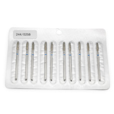 Diamond Nail Drill Bit for Cuticles, Flame Shape with Blunt Tip, Blue Groove, 244/025B