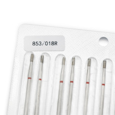 Diamond Nail Drill Bit for Cuticles, Cylinder Shape, Red Groove, 853/018R