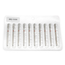 Diamond Bit for Cuticles, Rounded Cylinder, Red Band, 880/030R