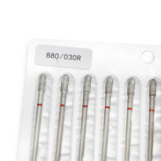 Diamond Bit for Cuticles, Rounded Cylinder, Red Band, 880/030R