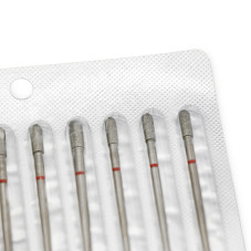 Diamond Bit for Cuticles, Rounded Cylinder, Red Band, 880/030R