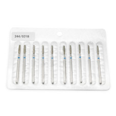 Diamond Bit for Cuticles, Rounded Flame Shape, Blue Band, 244/021B