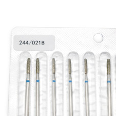 Diamond Bit for Cuticles, Rounded Flame Shape, Blue Band, 244/021B
