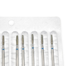 Diamond Bit for Cuticles, Rounded Flame Shape, Blue Band, 244/021B